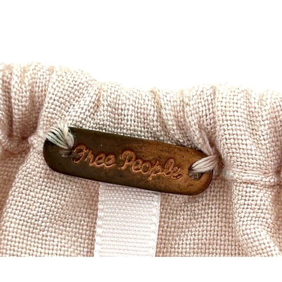 Free People. Blouse S/P Pink, Lace Tassels Balloon Long Sleeve Loose Fit Classic - Picture 5 of 16